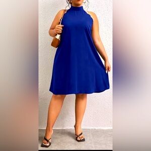 Scallop Trim Halter Neck Tunic Dress. NWOT- size 1XL